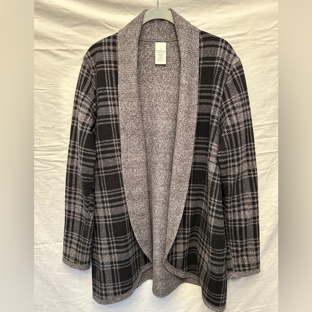 Cuddl Duds grey reversible cardigan, size S